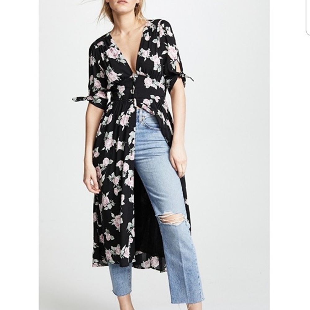 Free people love my life midi dress floral l large